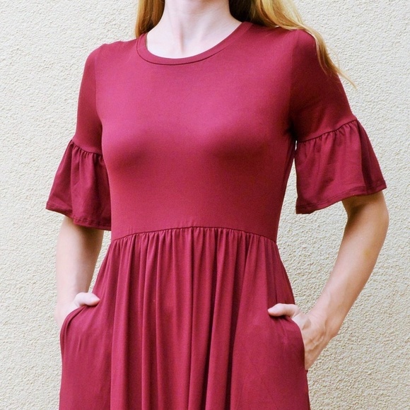 NWT Burgundy Maxi Dress by Reborn J - Picture 5 of 6